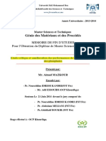 Etude Critique Et Amelioration - MAZKOUR Aimad 1 PDF