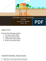 Geothermal Power Generating Systems: John Kenneth A. Mañalong CHE190 - B03