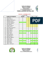 Third Grading Rating Sheet: Name of Students Mapeh