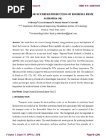 Performace and Synthesis Production of Biodiesel From Jatropha Oil