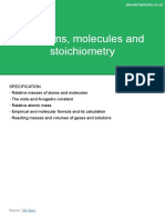 01 Atoms, Molecules and Stoichiometry: CIE Spec