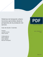 Sistemas de Transporte Urbano Lecciones Aprendidas Desde La Prespectiva de La Prestación Del Servicio Caso de Estudio Colombia Es