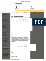 English Test On Present Perfect 2
