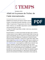 Le Temps - Haïti Est La Preuve de L'échec de L'aide Internationale