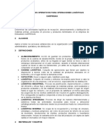 Procedimientos Operativos para Operaciones Logísticas