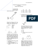 2004 Hong Kong Advanced Level Examination AL Physics Multiple Choice Questions