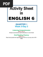 Activity Sheet in English 6: Quarter 1