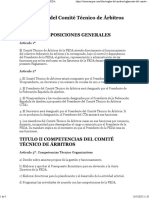 Reglamento Del Comité Técnico de Árbitros de La FEDA