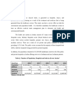 Table : Number of Population, Hospitals and Beds in All Over Jordan