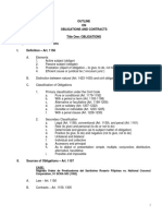 Outline ON Obligations and Contracts Title One: Obligations Chapter 1. General Provisions I. - Art. 1156