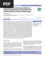 Macroscopic and Microscopic Effects of Elevated Temperatures On Unrestored and Restored Teeth: An In-Vitro Forensic Study