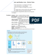 Ch. 1 Symmetry and Surface Area - Review Notes: Objectives: - To Find Lines of Symmetry in 2-D Shapes and Images