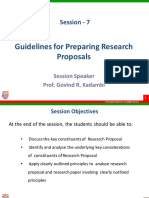 Session-7 - Guidelines For Preparing Research Proposal