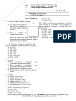 Lista de Exercícios - Polinômios