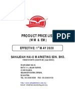 Product Price List: (WM Em)