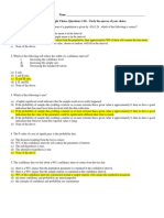 AP Statistics Name - Chapter 10 Review Part I - Multiple Choice (Questions 1-10) - Circle The Answer of Your Choice