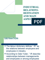 Industrial Relations-Defination and Main Aspects