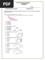 Prueba de Diagnostico Septimo Básico 2020, Matemática.