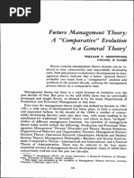 Future Management Theory: A Comparative Evolution To A General Theory"