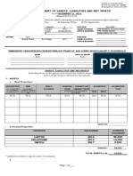 Sworn Statement of Assets, Liabilities and Net Worth