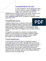 Classification: Folk Music Filipinos Asia Diatonic Scale Pentatonic Scale