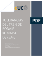 Tolerancias Del Tren de Rodaje Komatsu D375a