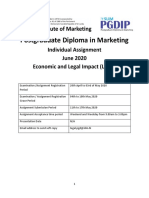 Postgraduate Diploma in Marketing: Individual Assignment June 2020 Economic and Legal Impact (Legal)