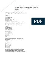 Aptitude Questions With Answers For Time & Distance Problems