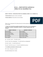 Direct Speech - Reported Speech (Vorbirea Directa Si Indirecta)