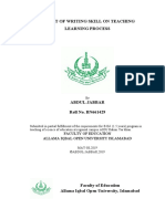 Impact of Writing Skill On Teaching Learning Process: Faculty of Education Allama Iqbal Open University Islamabad