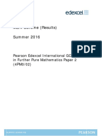 Mark Scheme (Results) Summer 2016: Pearson Edexcel International GCSE in Further Pure Mathematics Paper 2 (4PM0/02)