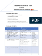 ROA 2019 Ministerios MINISTERIO NACIONAL DE INTECESION INFORME