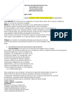 Ejercicios de Evaluación Parcial en Casa