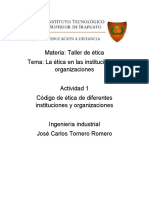 Codigos de Etica en Instituciones y Organizaciones