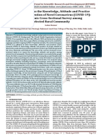 A Study To Assess The Knowledge, Attitude and Practice Regarding Prevention of Novel Coronavirus COVID 19 An Electronic Cross Sectional Survey Among Selected Rural Community