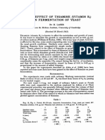 50 THE Effect of - Thiamine (Vitamin B1) ON OF Yeast: Fermentation