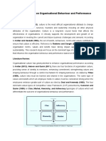 Assignment 010 OB - Impact of Culture On Organisational Behaviour and Performance - Final Revision