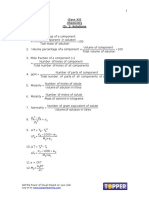 Class XII Chemistry Ch. 2: Solutions Top Formulae: P P X P