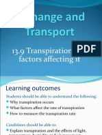 13.9 Transpiration and Factors Affecting It