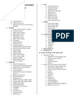 Anatomy List