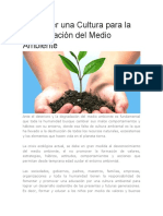 Cultura Ambiental Conservacion Del Medio Ambiente