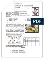 Resumen de La Clase de Ciencia y Tecnologia 15 de Mayo