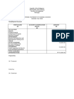 Certified Statement of Funding Sources Calendar Year 2020