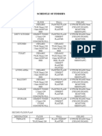 Schedule of Finishes