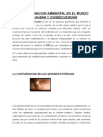 La Contaminacion Ambiental en El Mundo Sus Causas y Consecuencias