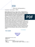 Dian, Oficio 359 - Marzo 26 2020 - Disminución Base Rete Pago Rentas de Trabajo X Ser. Salud