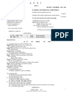 A C S I: Unit 1 Review Neighbor and Job Theme Academic and Formative Achievement