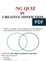 LONG QUIZ in Creative Nonfiction