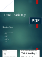 HTML - Basic Tags