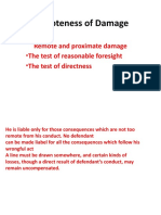 Remoteness of Damage: Remote and Proximate Damage